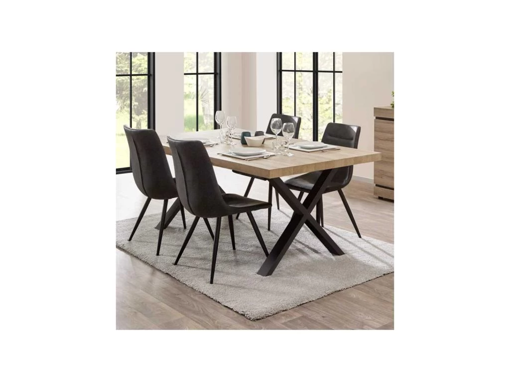 Table De Repas 170 Cm Chêne Naturel - COURTRAI 3 Table De Repas 170 Cm Chêne Naturel - COURTRAI