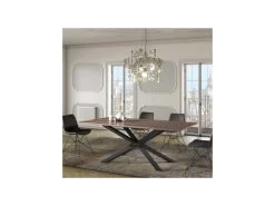 Table De Repas Rectangulaire Noyer/Noir - RUSSELL N°1 -Magasin de meubles de restaurant table a manger 11139085