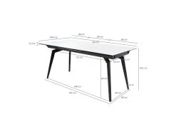 Table Extensible Céramique Blanc 160/210 Cm Et Métal Noir - CAMILIA 10 Table Extensible Céramique Blanc 160/210 Cm Et Métal Noir - CAMILIA -Magasin de meubles de restaurant table a manger 11149957