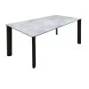 Table De Repas 175 Cm En Céramique Gris Marbré Et Pieds Métal - TULYNE