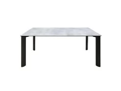 Table De Repas 175 Cm En Céramique Gris Marbré Et Pieds Métal - TULYNE -Magasin de meubles de restaurant table a manger 11158259