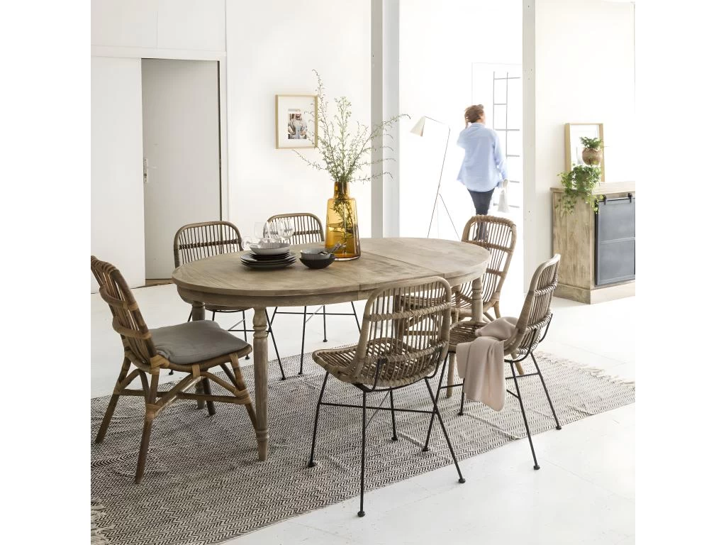 Table à Manger Avec Allonges En Bois De Manguier Brossé Helsinki 4 Table à Manger Avec Allonges En Bois De Manguier Brossé Helsinki – Image 2