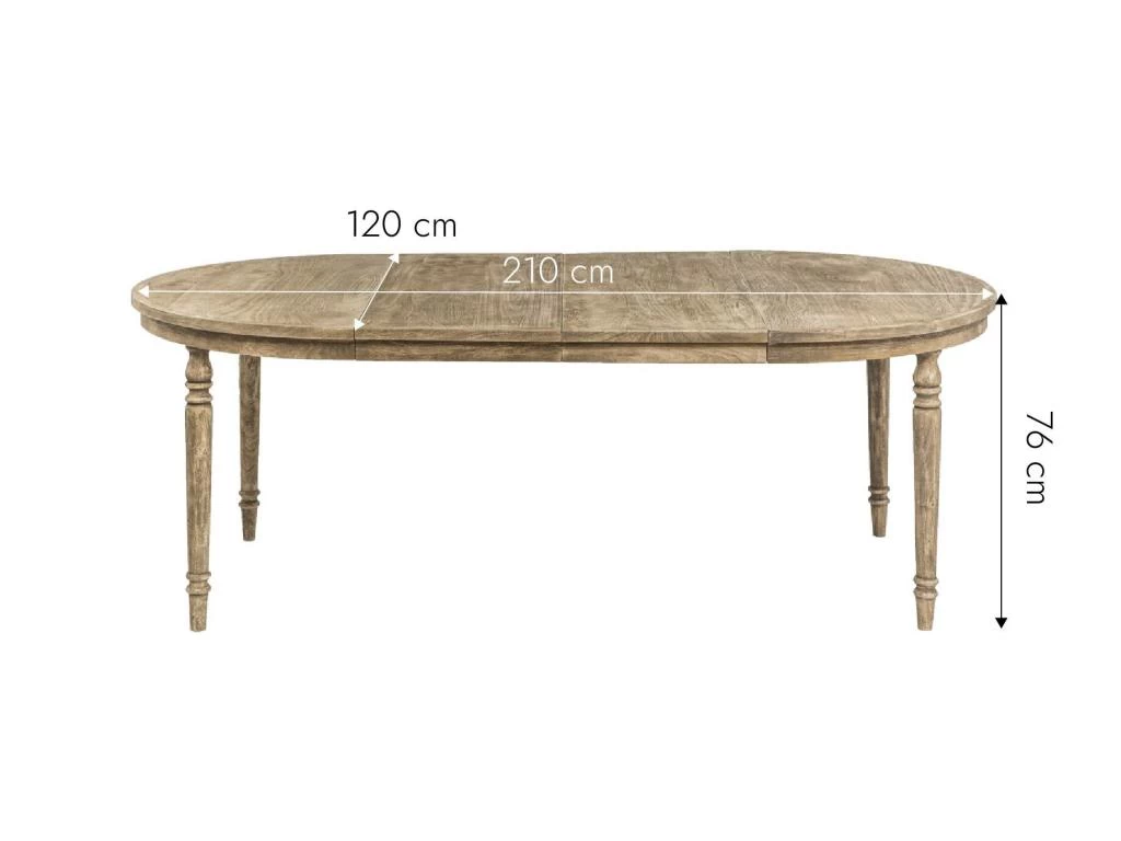 Table à Manger Avec Allonges En Bois De Manguier Brossé Helsinki 5 Table à Manger Avec Allonges En Bois De Manguier Brossé Helsinki – Image 3