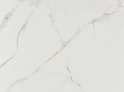 Table à Manger 6 Couverts En Céramique Et Métal - Effet Marbre Blanc Et Doré - PORELIMA De PASCAL MORABITO -Magasin de meubles de restaurant table a manger 11199865