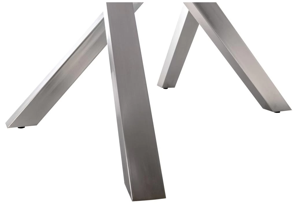 Table à Manger 6 Couverts En MDF Et Acier - Blanc Laqué - YOURILU 8 Table à Manger 6 Couverts En MDF Et Acier - Blanc Laqué - YOURILU – Image 6