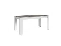 Table à Manger 180cm Blanc Et Gris Béton Gent - Gris Clair