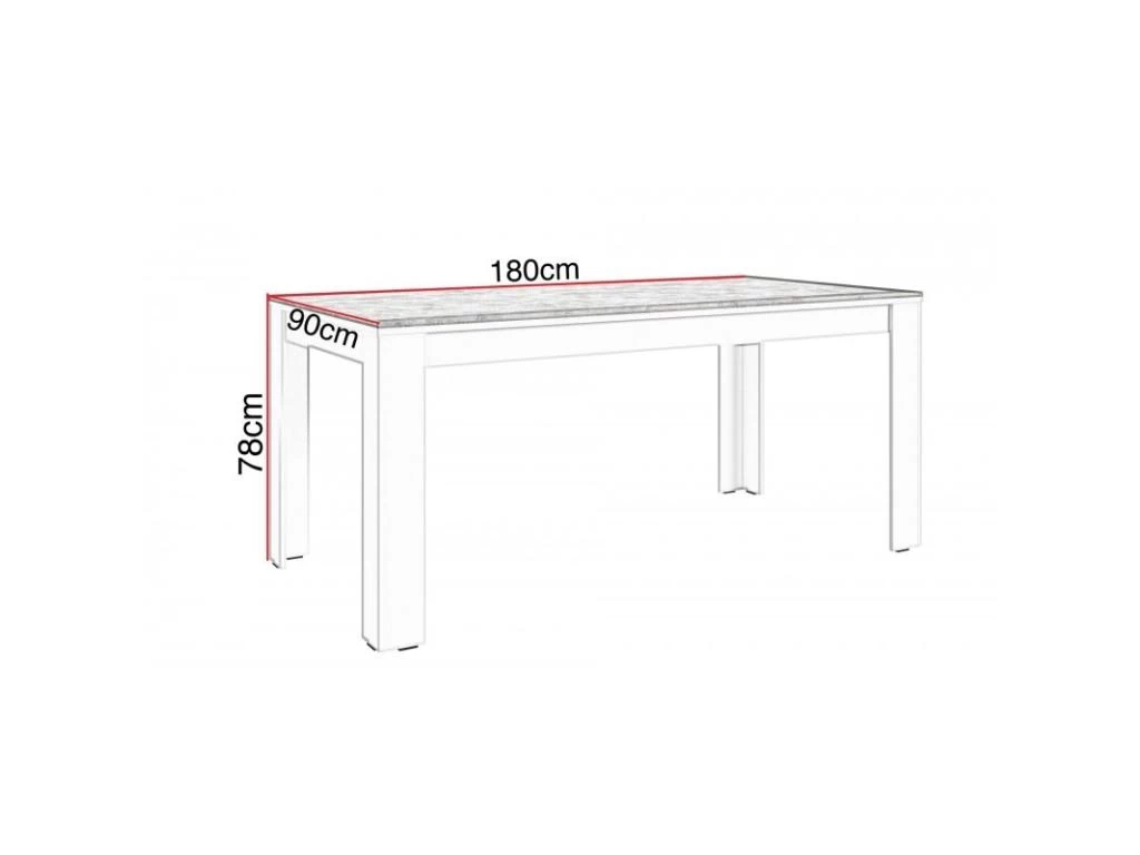 Table à Manger 180cm Blanc Et Gris Béton Gent - Gris Clair 5 Table à Manger 180cm Blanc Et Gris Béton Gent - Gris Clair – Image 3