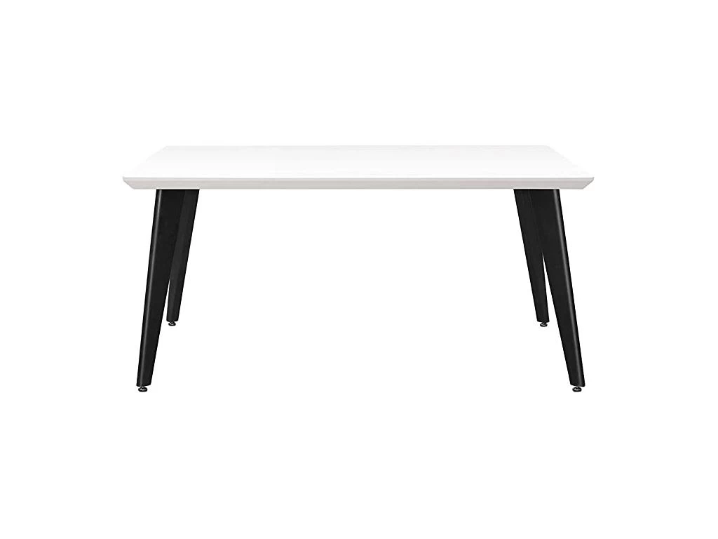 Table De Salon Ou De Salle à Manger Fixe Couleur Blanche Et Pieds En Métal - Venprodin 3 Table De Salon Ou De Salle à Manger Fixe Couleur Blanche Et Pieds En Métal - Venprodin