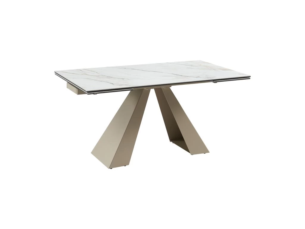 Table à Manger Extensible 6 à 10 Couverts En Céramique Et Métal - Effet Marbre Blanc Et Beige - LOZIPA De Pascal MORABITO 9 Table à Manger Extensible 6 à 10 Couverts En Céramique Et Métal - Effet Marbre Blanc Et Beige - LOZIPA De Pascal MORABITO – Image 7