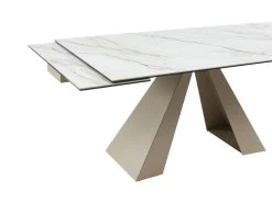 Table à Manger Extensible 6 à 10 Couverts En Céramique Et Métal - Effet Marbre Blanc Et Beige - LOZIPA De Pascal MORABITO 22 Table à Manger Extensible 6 à 10 Couverts En Céramique Et Métal - Effet Marbre Blanc Et Beige - LOZIPA De Pascal MORABITO -Magasin de meubles de restaurant table a manger 12496469