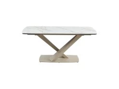 Table à Manger Extensible 6 à 10 Couverts En Céramique Et Métal - Effet Marbre Blanc Et Beige - MALATA De Pascal MORABITO 17 Table à Manger Extensible 6 à 10 Couverts En Céramique Et Métal - Effet Marbre Blanc Et Beige - MALATA De Pascal MORABITO -Magasin de meubles de restaurant table a manger 12508601