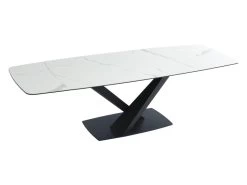 Table à Manger Extensible 6 à 10 Couverts En Céramique Et Métal - Effet Marbre Blanc Et Noir - MALATA De Pascal MORABITO 18 Table à Manger Extensible 6 à 10 Couverts En Céramique Et Métal - Effet Marbre Blanc Et Noir - MALATA De Pascal MORABITO -Magasin de meubles de restaurant table a manger 12509395