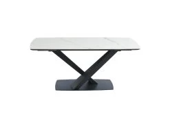 Table à Manger Extensible 6 à 10 Couverts En Céramique Et Métal - Effet Marbre Blanc Et Noir - MALATA De Pascal MORABITO 17 Table à Manger Extensible 6 à 10 Couverts En Céramique Et Métal - Effet Marbre Blanc Et Noir - MALATA De Pascal MORABITO -Magasin de meubles de restaurant table a manger 12509407