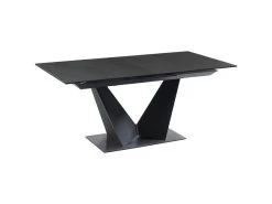 Table à Manger Extensible 6 à 8 Couverts En Céramique Et Métal - Gris Anthracite Et Noir - OLETIA De Pascal MORABITO -Magasin de meubles de restaurant table a manger 12509995