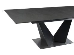 Table à Manger Extensible 6 à 8 Couverts En Céramique Et Métal - Gris Anthracite Et Noir - OLETIA De Pascal MORABITO -Magasin de meubles de restaurant table a manger 12509997