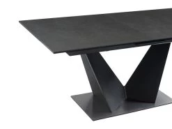 Table à Manger Extensible 6 à 8 Couverts En Céramique Et Métal - Gris Anthracite Et Noir - OLETIA De Pascal MORABITO -Magasin de meubles de restaurant table a manger 12509999