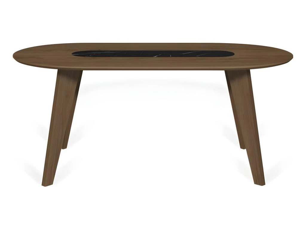 Table à Manger En Marbre LAGO - Noyer Et Marbre Blanc - TEMAHOME 3 Table à Manger En Marbre LAGO - Noyer Et Marbre Blanc - TEMAHOME