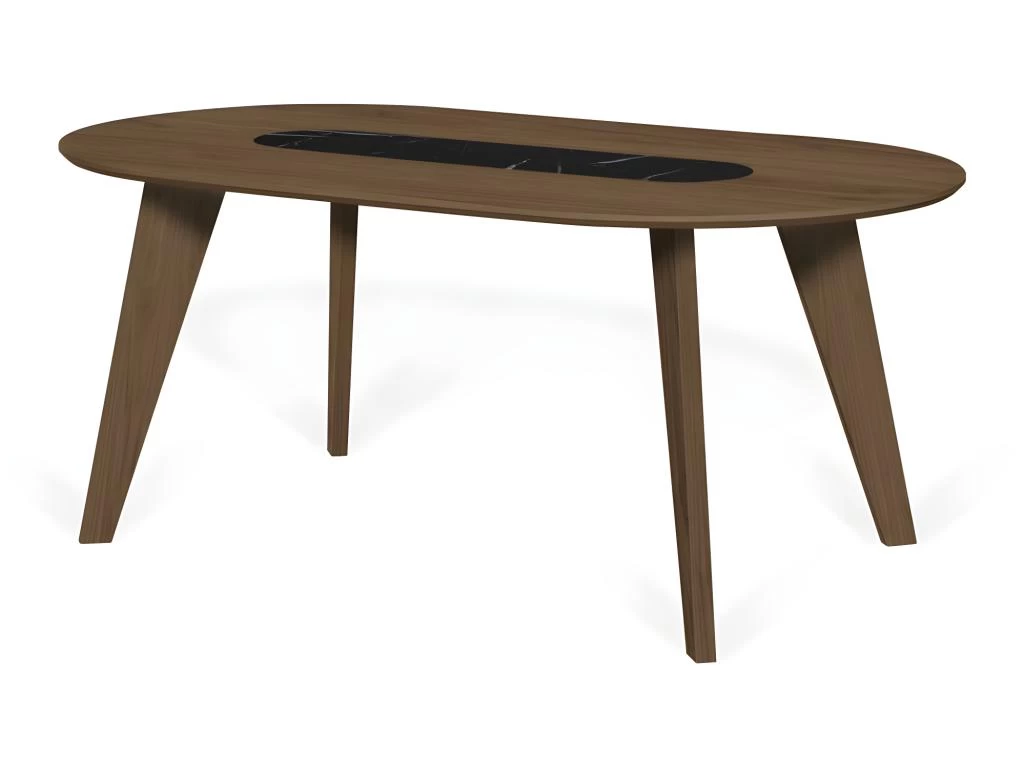 Table à Manger En Marbre LAGO - Noyer Et Marbre Blanc - TEMAHOME 5 Table à Manger En Marbre LAGO - Noyer Et Marbre Blanc - TEMAHOME – Image 3