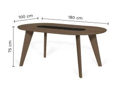 Table à Manger En Marbre LAGO - Noyer Et Marbre Blanc - TEMAHOME 11 Table à Manger En Marbre LAGO - Noyer Et Marbre Blanc - TEMAHOME -Magasin de meubles de restaurant table a manger 12512617