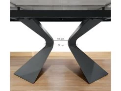 Table Extensible 160/240 Cm Céramique Marbré Pieds évasés Gris - DAFFY -Magasin de meubles de restaurant table a manger 12545173