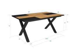 Table à Manger, 8 Personnes, 170, Robuste,stable, Structure Et Pieds Solides, Chêne/noir 10 Table à Manger, 8 Personnes, 170, Robuste,stable, Structure Et Pieds Solides, Chêne/noir -Magasin de meubles de restaurant table a manger 12578263