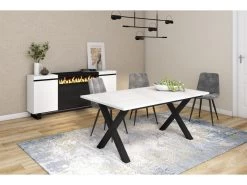 Table à Manger, 8 Personnes, 170, Robuste Et Stable, Structure Et Pieds Solides, Blanc 9 Table à Manger, 8 Personnes, 170, Robuste Et Stable, Structure Et Pieds Solides, Blanc -Magasin de meubles de restaurant table a manger 12578271