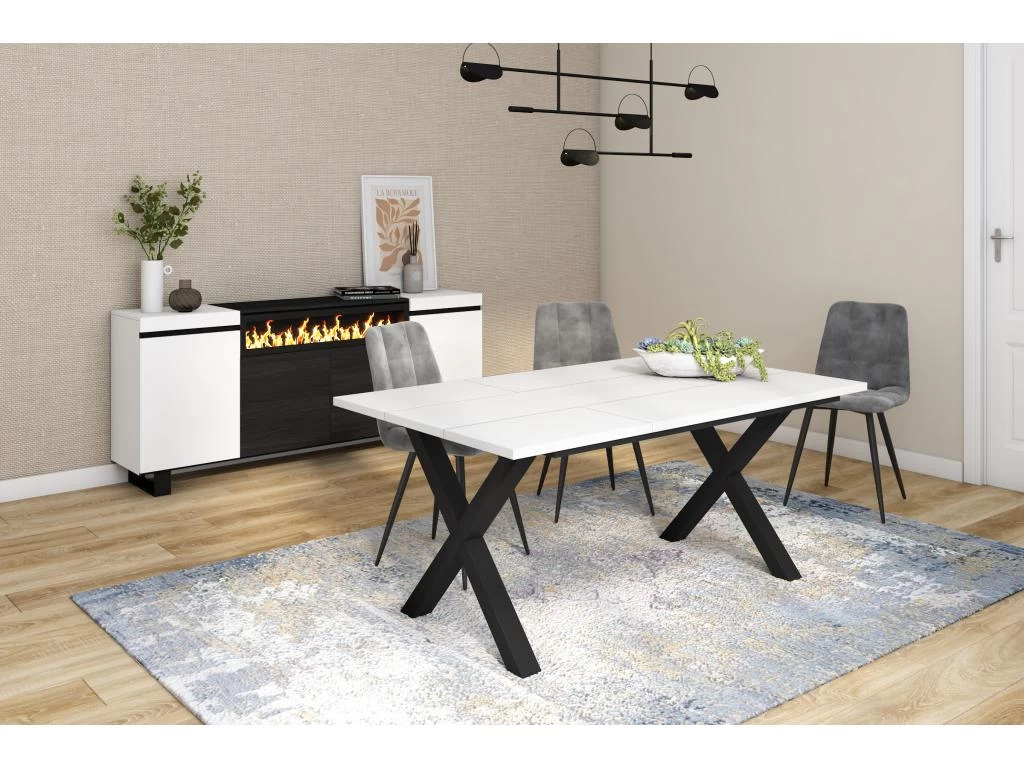 Table à Manger, 8 Personnes, 170, Robuste Et Stable, Structure Et Pieds Solides, Blanc 5 Table à Manger, 8 Personnes, 170, Robuste Et Stable, Structure Et Pieds Solides, Blanc – Image 3