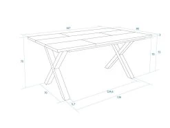 Table à Manger, 8 Personnes, 170, Robuste Et Stable, Structure Et Pieds Solides, Blanc 11 Table à Manger, 8 Personnes, 170, Robuste Et Stable, Structure Et Pieds Solides, Blanc -Magasin de meubles de restaurant table a manger 12578275