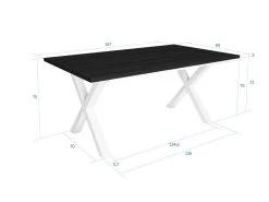 Table à Manger, 8 Personnes, 170, Robuste Et Stable, Structure Et Pieds Solides, Noir -Magasin de meubles de restaurant table a manger 12578859