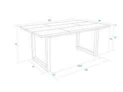 Table à Manger, 8 Personnes, 170, Robust, Structure Stable, Pieds Solides, Chêne Et Blanc 11 Table à Manger, 8 Personnes, 170, Robust, Structure Stable, Pieds Solides, Chêne Et Blanc -Magasin de meubles de restaurant table a manger 12578871