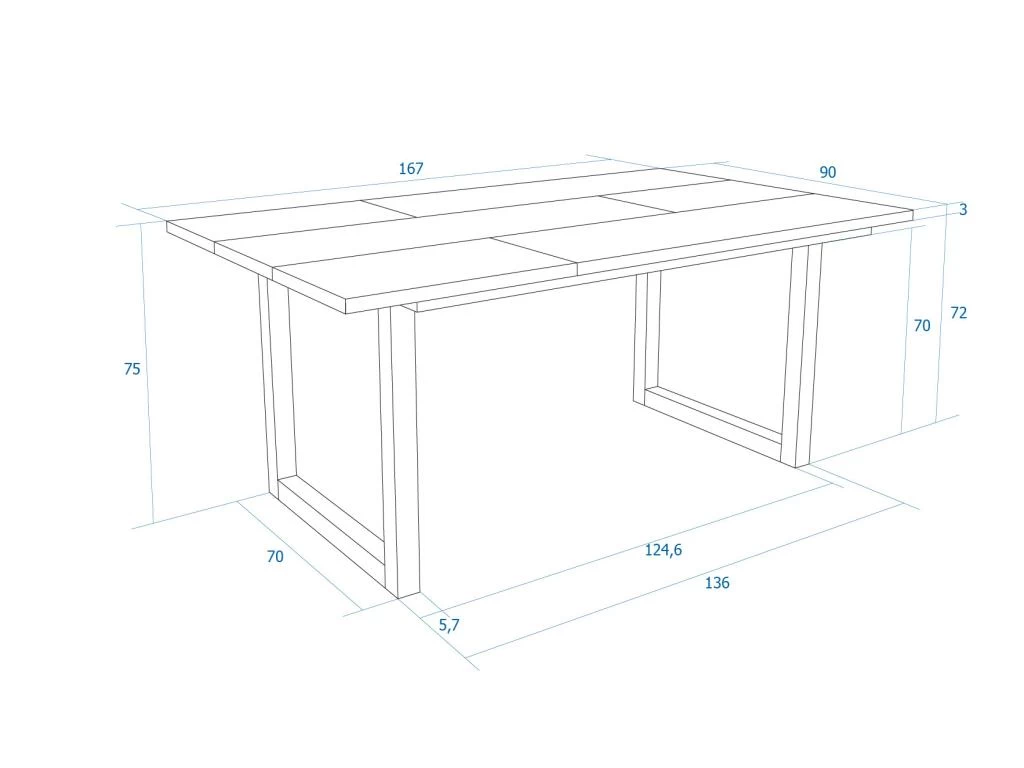 Table à Manger, 8 Personnes, 170, Robust, Structure Stable, Pieds Solides, Chêne Et Blanc 7 Table à Manger, 8 Personnes, 170, Robust, Structure Stable, Pieds Solides, Chêne Et Blanc – Image 5