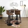 TIANO - Ensemble Table Haute Effet Bois + 4 Tabourets Camel -Magasin de meubles de restaurant table a manger 12600063