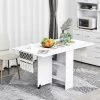 HOMCOM Table De Cuisine Salle A Manger Pliable Amovible Tres Pratique En Panneaux De Particules -Magasin de meubles de restaurant table a manger 12619731