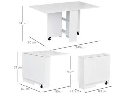 HOMCOM Table De Cuisine Salle A Manger Pliable Amovible Tres Pratique En Panneaux De Particules -Magasin de meubles de restaurant table a manger 12619735