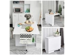 HOMCOM Table De Cuisine Salle A Manger Pliable Amovible Tres Pratique En Panneaux De Particules -Magasin de meubles de restaurant table a manger 12619737