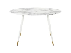 Table à Manger Effet Marbre Et Blanc 120 X 70 Cm GUTIERE -Magasin de meubles de restaurant table a manger 12652779