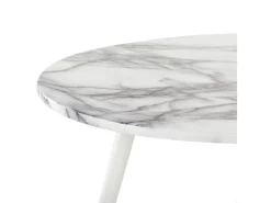 Table à Manger Effet Marbre Et Blanc 120 X 70 Cm GUTIERE -Magasin de meubles de restaurant table a manger 12652781