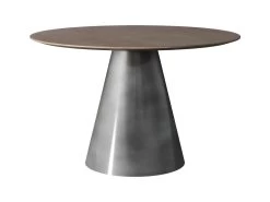 Table Ronde Belini 4 Personnes En Bois Et Métal D120 Cm