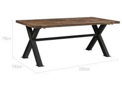 Table Rectangulaire Emar 8 Personnes En Bois 200 Cm -Magasin de meubles de restaurant table a manger 13008949