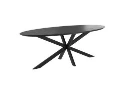 Table Ovale Sparo 8 Personnes En Bois De Teck Recyclé Noir 220 Cm