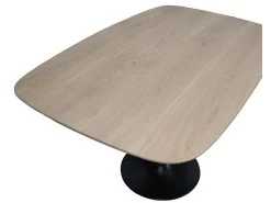 Table Ovale Chêne Massif Blanchi Sur Pied Tulipe - 130L X 80P -Magasin de meubles de restaurant table a manger 13016597