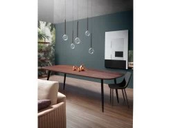 Table De Repas Noyer Massif Et Métal - 200L X 100P