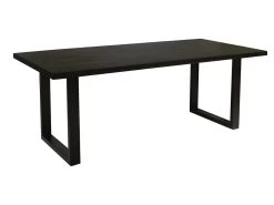 Table à Manger Design Bois Massif NIKO - Table Rectangulaire Noir 200x100