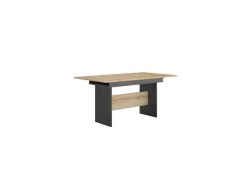 Table De Repas à Allonge Chêne/Noir - NECTAIRE -Magasin de meubles de restaurant table a manger 13238689