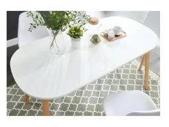 Gurra - Table à Manger Scandinave Extensible 160-200 X 80 Cm - Couleur - Blanc -Magasin de meubles de restaurant table a manger 13296557