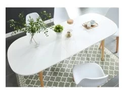 Gurra - Table à Manger Scandinave Extensible 160-200 X 80 Cm - Couleur - Blanc -Magasin de meubles de restaurant table a manger 13296559