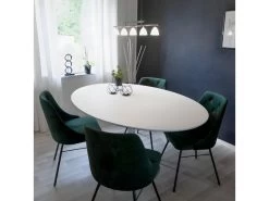 Taco Elipse - Table à Manger En Bois 160x110 - Couleur - Blanc 11 Taco Elipse - Table à Manger En Bois 160x110 - Couleur - Blanc -Magasin de meubles de restaurant table a manger 13296609