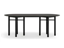 Junco - Table à Manger Ovale En Bois 200x100cm - Couleur - Noir