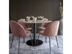 Bolzano - Table à Manger Ronde Effet Marbre ø110cm - Couleur - Blanc -Magasin de meubles de restaurant table a manger 13297791