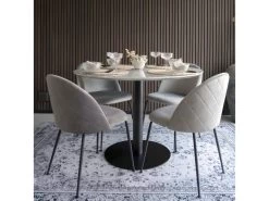 Bolzano - Table à Manger Ronde Effet Marbre ø110cm - Couleur - Blanc -Magasin de meubles de restaurant table a manger 13297795